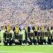 Members of the Michigan marching band drumline perform during the first half against Eastern Michigan at Michigan Stadium on Saturday. Melanie Maxwell I AnnArbor.com